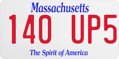 MA license plate 140UP5