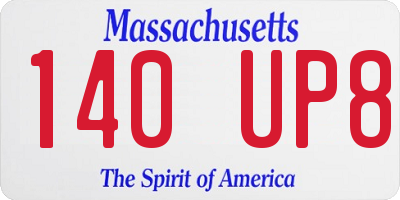 MA license plate 140UP8
