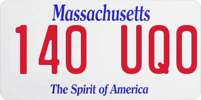 MA license plate 140UQ0