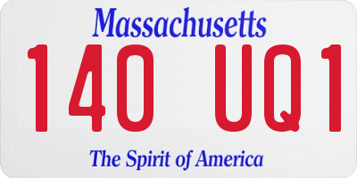 MA license plate 140UQ1