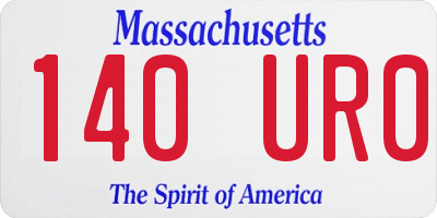 MA license plate 140UR0