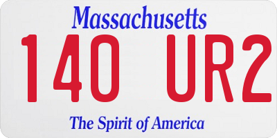 MA license plate 140UR2