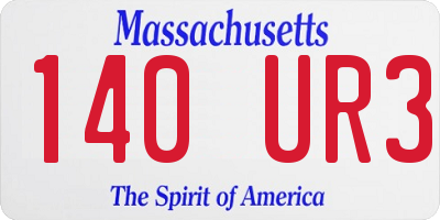 MA license plate 140UR3
