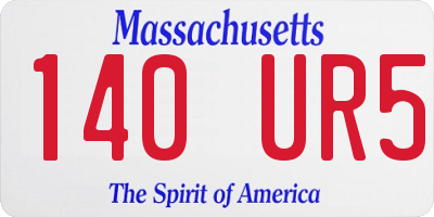 MA license plate 140UR5