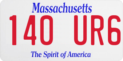 MA license plate 140UR6