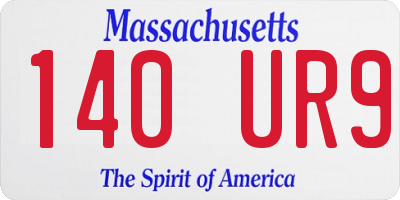 MA license plate 140UR9