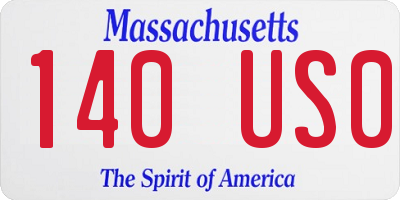 MA license plate 140US0
