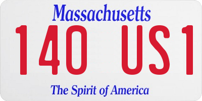 MA license plate 140US1