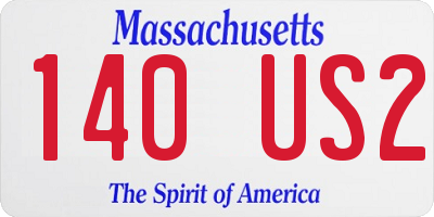 MA license plate 140US2