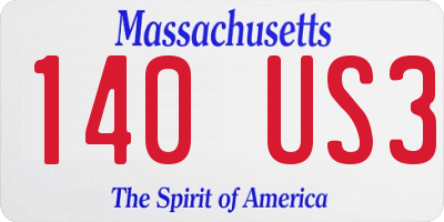 MA license plate 140US3
