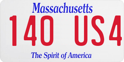 MA license plate 140US4