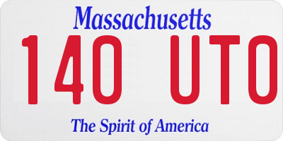 MA license plate 140UT0