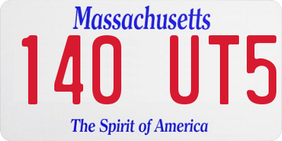MA license plate 140UT5