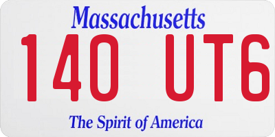 MA license plate 140UT6
