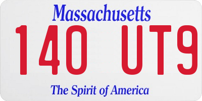 MA license plate 140UT9