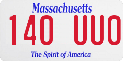 MA license plate 140UU0