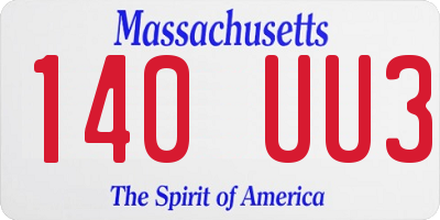 MA license plate 140UU3