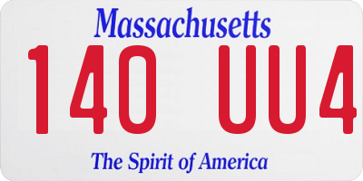 MA license plate 140UU4