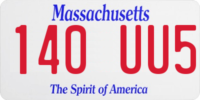 MA license plate 140UU5