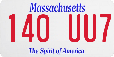 MA license plate 140UU7