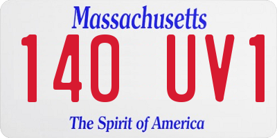 MA license plate 140UV1