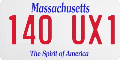 MA license plate 140UX1