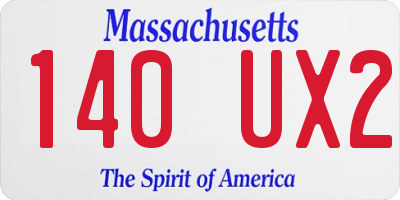 MA license plate 140UX2