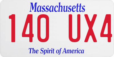 MA license plate 140UX4