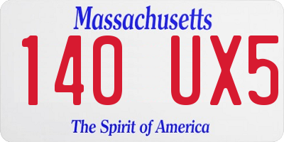 MA license plate 140UX5
