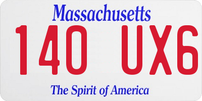 MA license plate 140UX6
