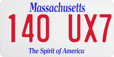 MA license plate 140UX7