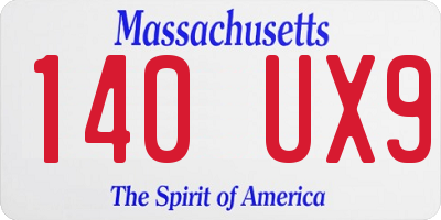 MA license plate 140UX9