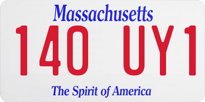 MA license plate 140UY1