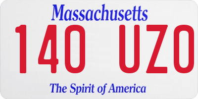 MA license plate 140UZ0