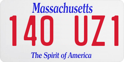 MA license plate 140UZ1