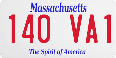 MA license plate 140VA1