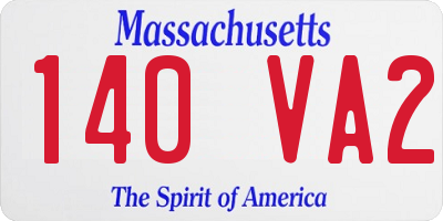 MA license plate 140VA2