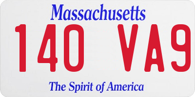 MA license plate 140VA9