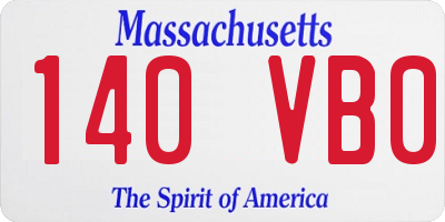 MA license plate 140VB0