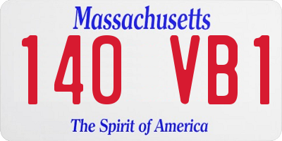 MA license plate 140VB1
