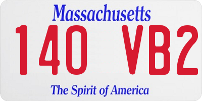 MA license plate 140VB2