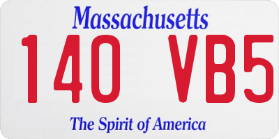 MA license plate 140VB5