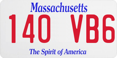 MA license plate 140VB6