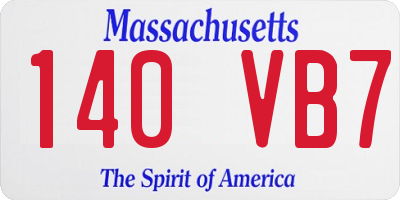 MA license plate 140VB7