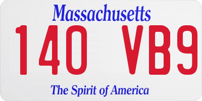 MA license plate 140VB9