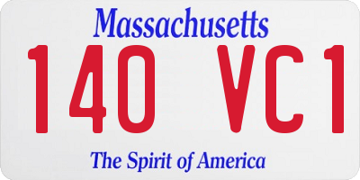 MA license plate 140VC1