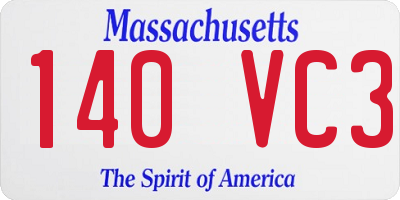 MA license plate 140VC3