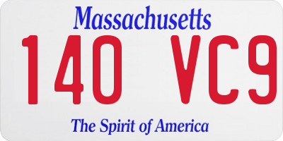 MA license plate 140VC9