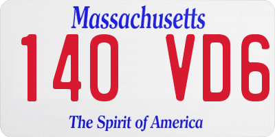 MA license plate 140VD6