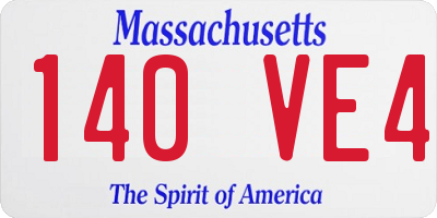MA license plate 140VE4